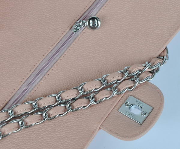 Cheap Chanel 2.55 Series Flap Bag 1113 Pink Leather Silver Hardware