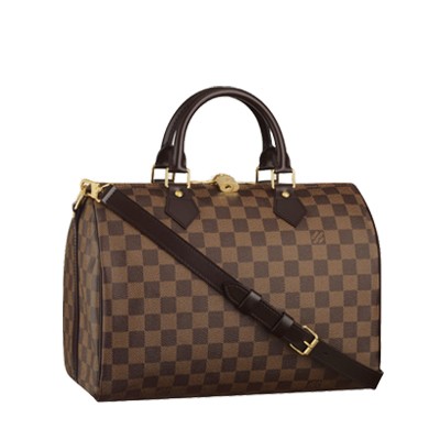 Louis Vuitton Damier Ebene Canvas Speedy 30 With Shoulder Strap N41183