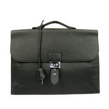 Hermes Sac Depeche 38cm Briefcase Clemence Black