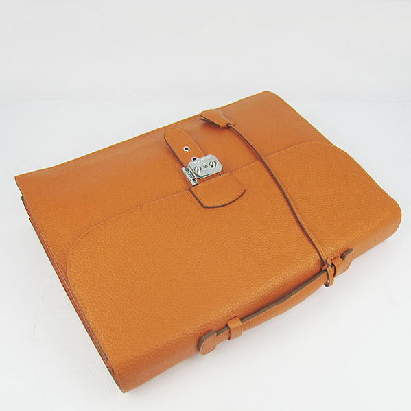 Hermes Sac Depeche 38cm Briefcase Clemence Orange