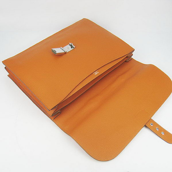 Hermes Sac Depeche 38cm Briefcase Clemence Orange