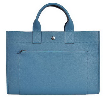 Hermes Briefcase 40CM Bag Clemence Leather Blue