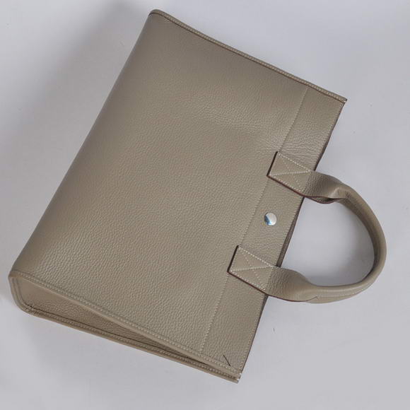 Hermes Briefcase 40CM Clemence Leather Bag Grey