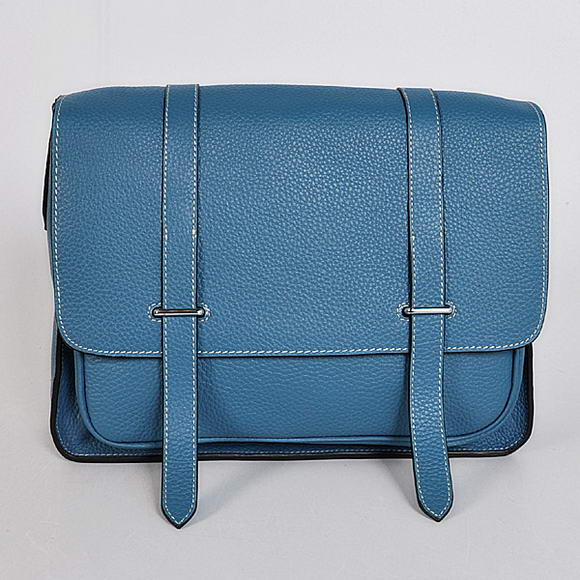 Hermes Steve 32CM Mens Bag Clemence Blue