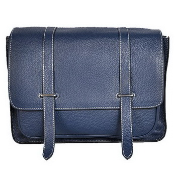 Hermes Steve 32CM Mens Bag Clemence Dark Blue