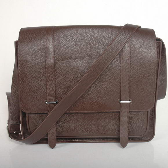 Hermes Steve 35CM Messenger Bag Clemence Leather Brown