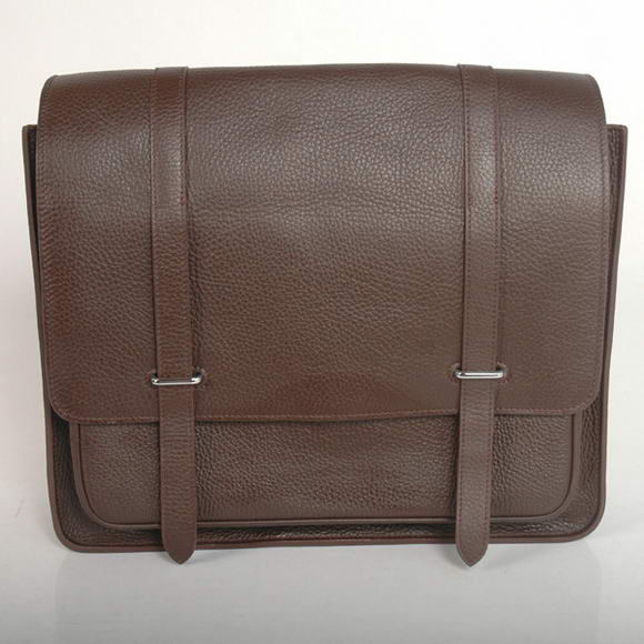 Hermes Steve 35CM Messenger Bag Clemence Leather Brown