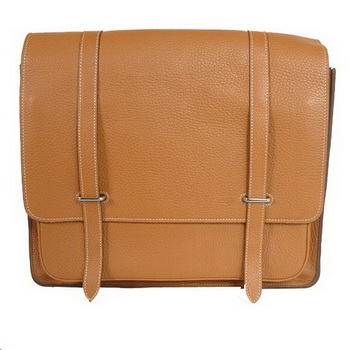 Hermes Steve 35CM Messenger Bag Clemence Leather Camel