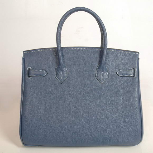 Hermes Birkin 30CM Tote Bags Smooth Togo Leather Dark Blue