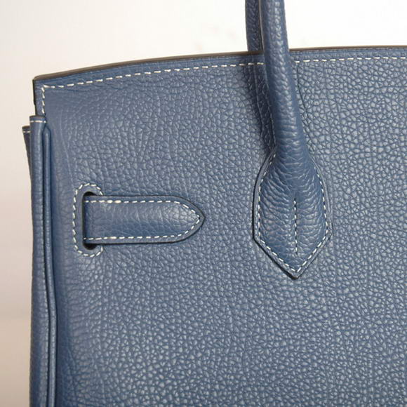 Hermes Birkin 30CM Tote Bags Smooth Togo Leather Dark Blue