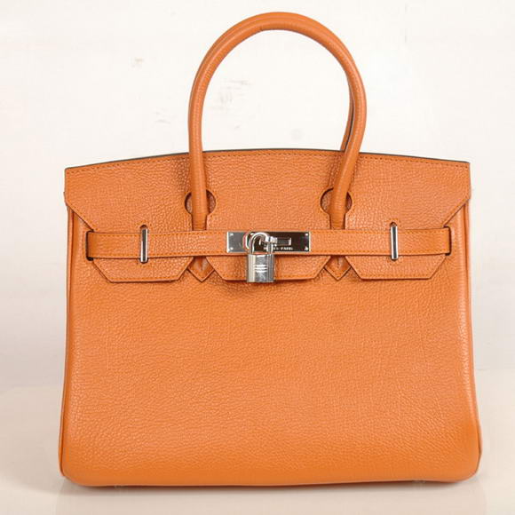 Hermes Birkin 30CM Tote Bags Smooth Togo Leather Orange