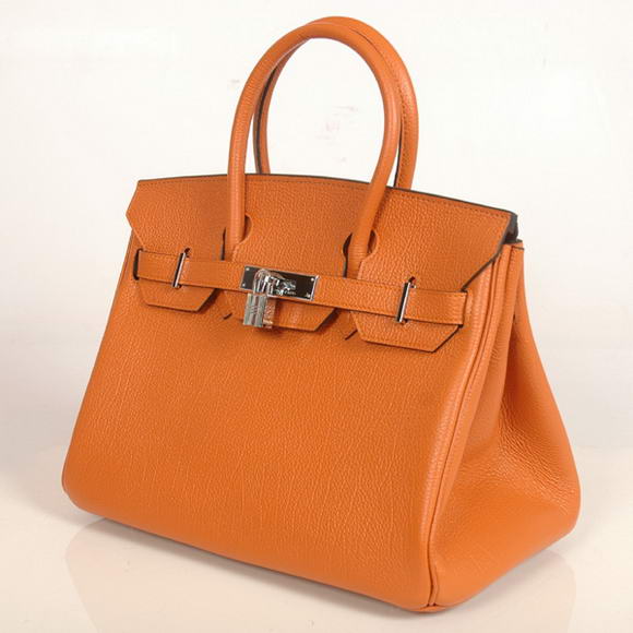 Hermes Birkin 30CM Tote Bags Smooth Togo Leather Orange