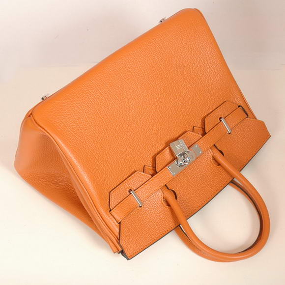 Hermes Birkin 30CM Tote Bags Smooth Togo Leather Orange