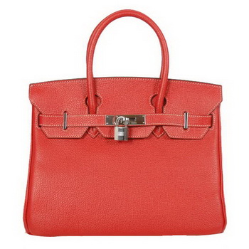 Hermes Birkin 30CM Tote Bags Smooth Togo Leather Red