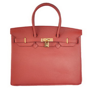 Hermes Birkin 35CM Tote Bags Togo Leather Bordeaux Golden