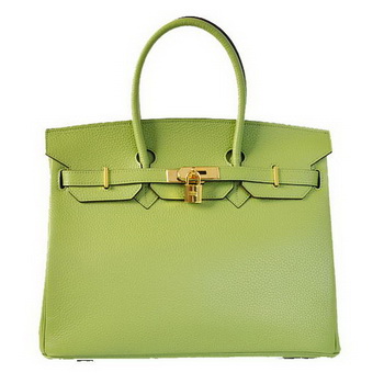 Hermes Birkin 35CM Tote Bags Togo Leather Light Green Golden