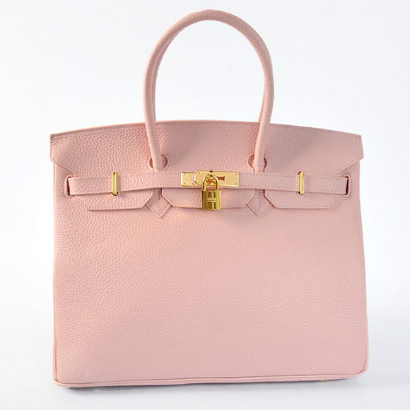 Hermes Birkin 35CM Tote Bags Togo Leather Pink Golden