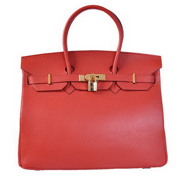 Hermes Birkin 35CM Tote Bags Togo Leather Red Golden