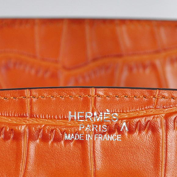 Hermes Birkin 35CM Tote Bags Crocodile Togo Leather Orange Silver