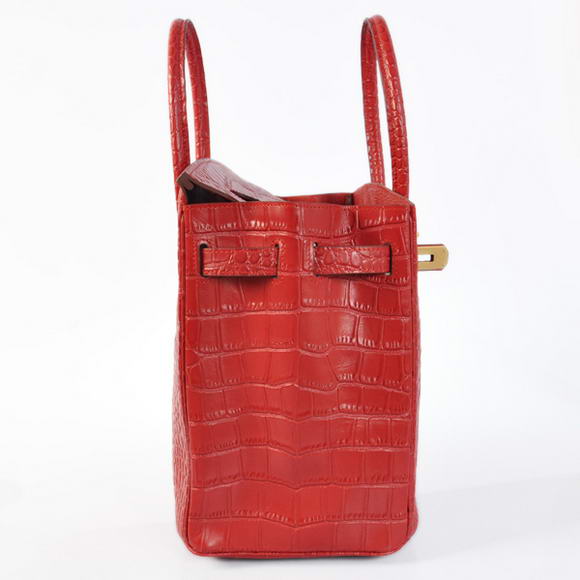 Hermes Birkin 35CM Tote Bags Crocodile Togo Leather Red Golden