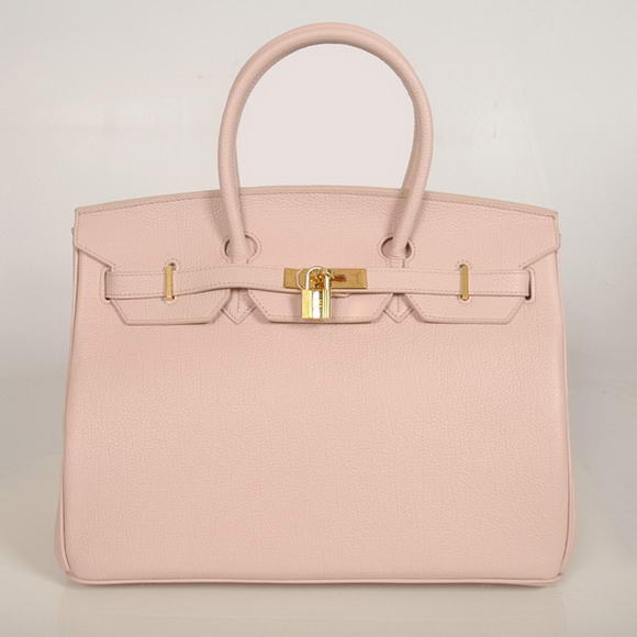 Hermes Birkin 35CM Tote Bags Smooth Togo Leather Pink Golden