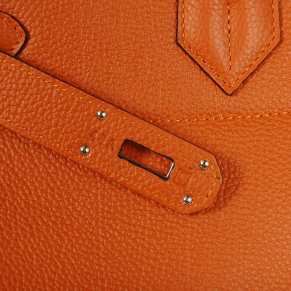 Hermes Birkin 42cm JPG Birkin Togo Leather Orange Bag Silver Hardware