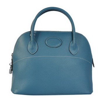 Hermes Bolide 31CM Tote Bags Clemence H1031 Blue