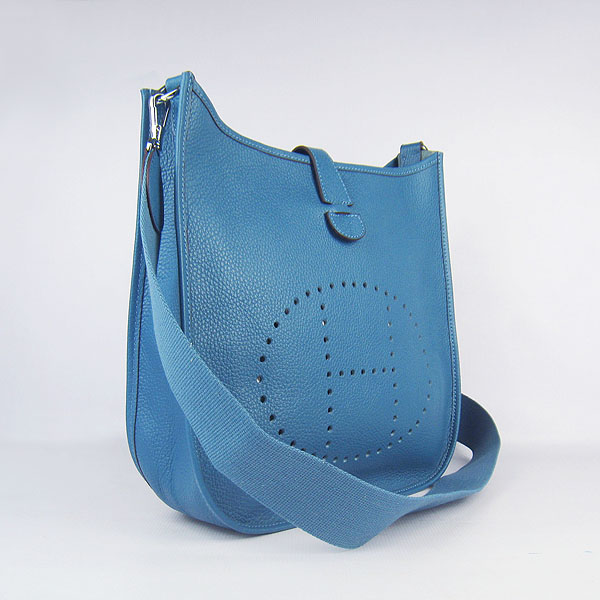 Hermes Cowhide Evelyne Messenger Bag 6309 Blue