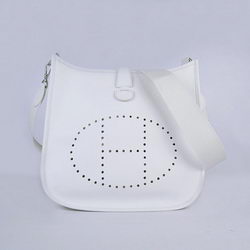 Hermes Cowhide Evelyne Messenger Bag 6309 White