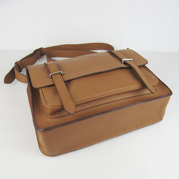 Hermes Jypsiere Togo Leather Messenger Bag H2810 Light Coffee