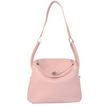 Hermes Lindy 30CM Havanne Handbags 1057 Pink Leather Silver Hardware