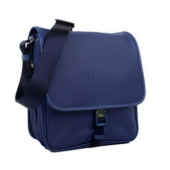 Prada Fabric Messenger Bag V166 Blue