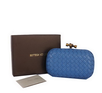 Bottega Veneta Intrecciato Silk Stretch Knot Clutches BV8615 Blue