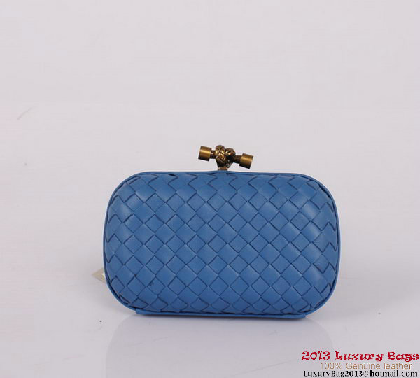 Bottega Veneta Intrecciato Silk Stretch Knot Clutches BV8615 Blue