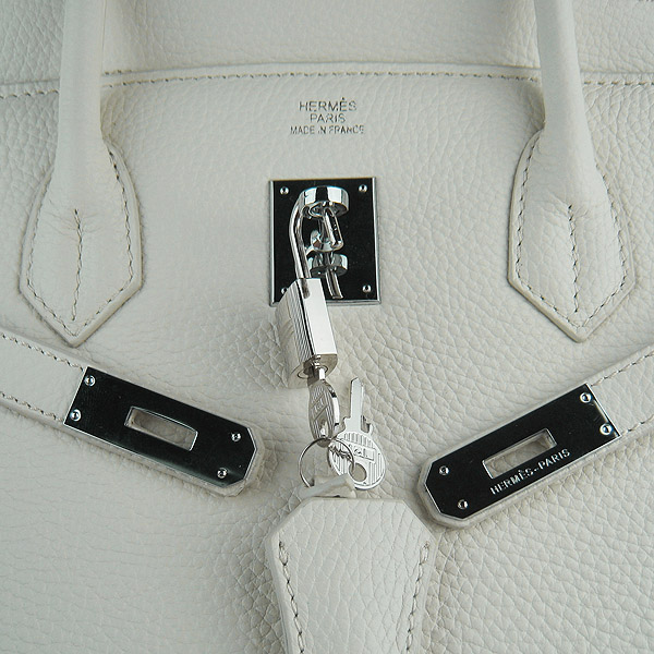 Hermes Birkin 40CM Togo Bag Beige 6099 Silver