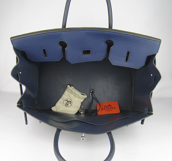 Hermes Birkin 40CM Togo Bag Dark Blue 6099 Silver