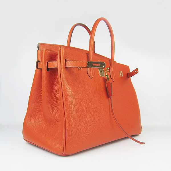 Hermes Birkin 40CM Togo Bag Orange 6099 Gold