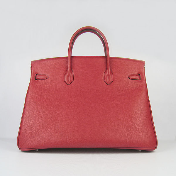 Hermes Birkin 40CM Togo Bag Red 6099 Silver