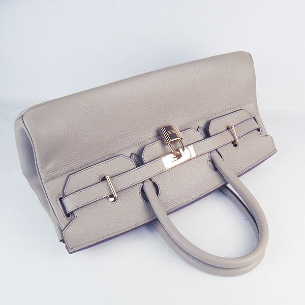 Hermes Birkin 6109 Togo Leather Bag Grey 42cm Gold