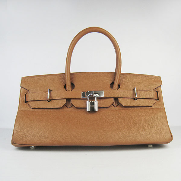 Hermes Birkin 6109 Togo Leather Bag Brown 42cm Silver