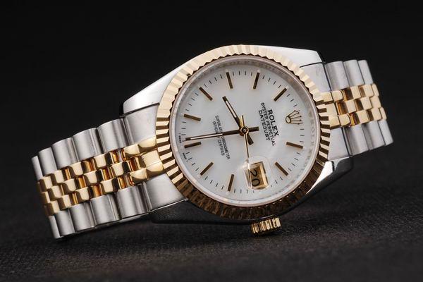 Rolex Datejust Golden Round Cutwork White Watch-RD2362