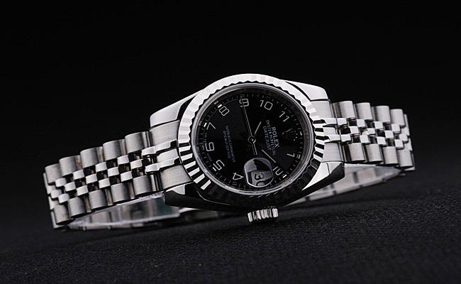 Rolex Datejust Silver&Black Stainless Steel 25mm Watch-RD3790