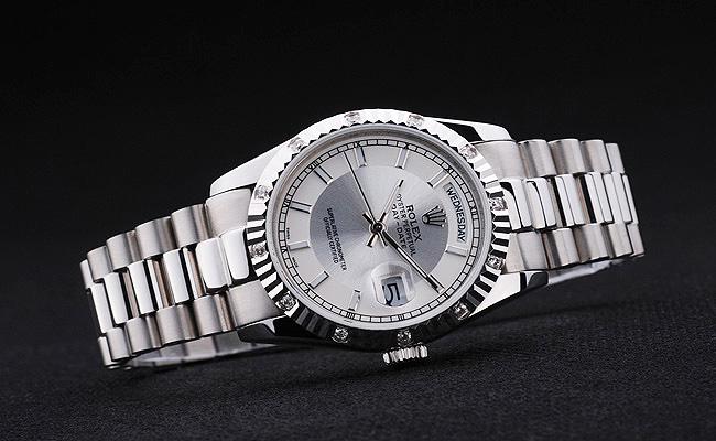 Rolex Day-Date Silver&White Cutwork 34mm Men Watch-RD3821