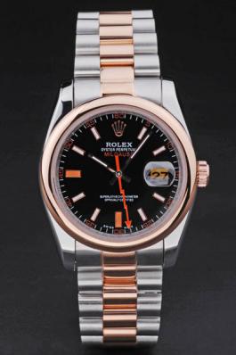 Rolex Milgauss Rose Gold&Black Stainless Steel 34mm Watch-RM3873