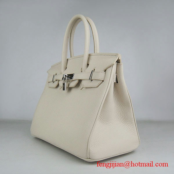 Hermes Birkin 30cm Togo Leather Bag Cream 6088