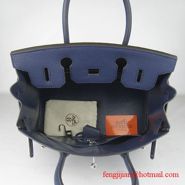 Hermes Birkin 30cm Togo Leather Bag Dark Blue 6088