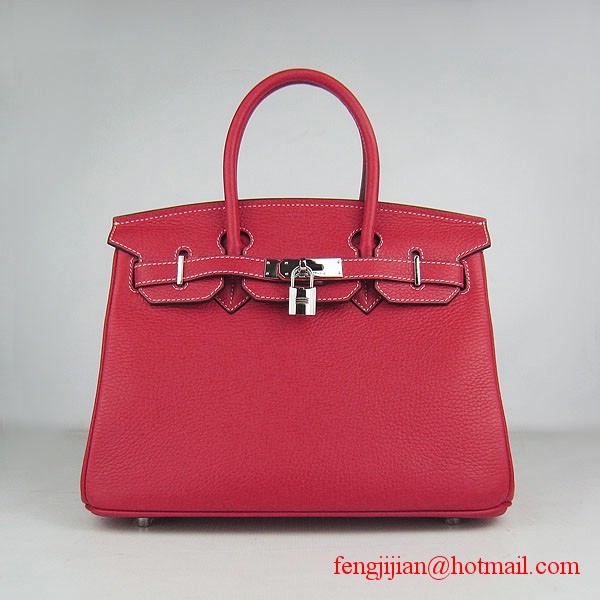 Hermes Birkin 30cm Togo Leather Bag Red 6088