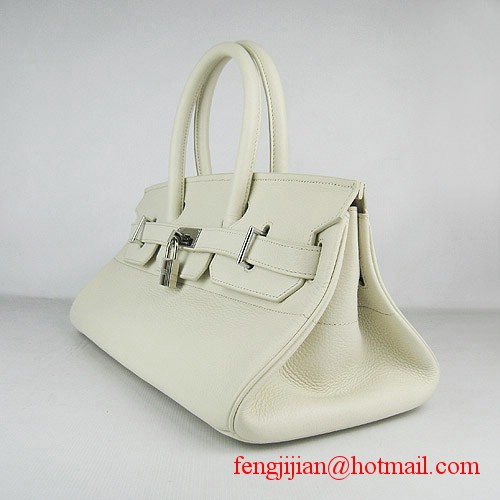 Hermes Birkin 42cm Togo Leather Bag Beige 6109 silver padlock