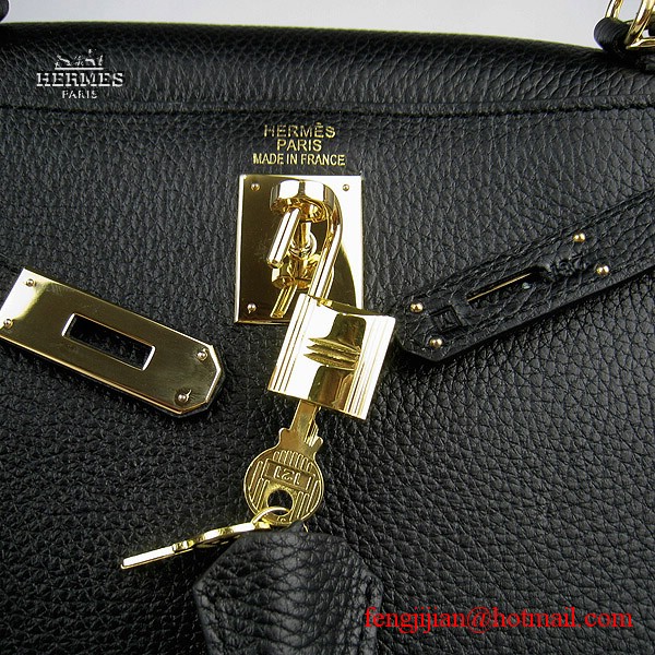 Hermes Kelly 32cm Togo Leather Bag Black 6108 Gold Hardware