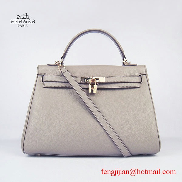 Hermes Kelly 32cm Togo Leather Bag Grey 6108